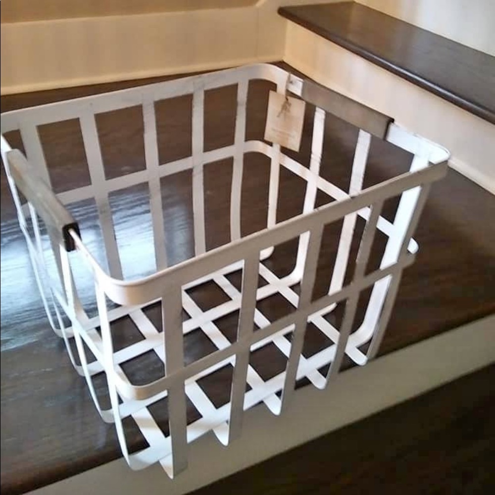 White metal basket